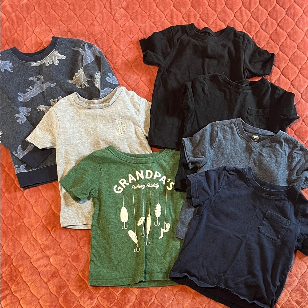 Kids Graphic and Solid Color T-Shirts Set